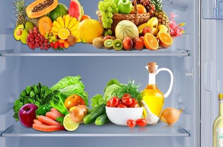 Close-up of the tempered glass shelves inside the fresh food compartment