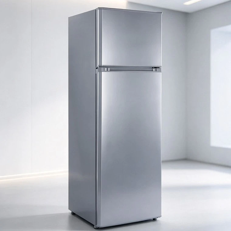 BCD-268 refrigerator standing against a wall in a room, showing the space needed around it